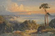 unknow artist Evening at Lake Constance France oil painting artist